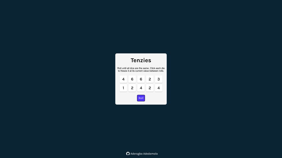Tenzies interface preview