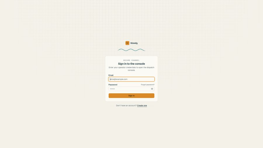 Wavely interface preview